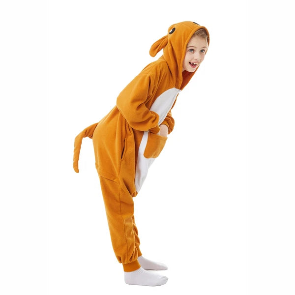 Kids Kangaroo Soft One-piece Pajamas Halloween Christmas Cute Cosplay Costumes