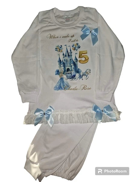 Personalised Birthday Pyjamas Girls When I Wake Up I Will Be  frilly and bows