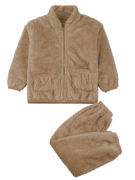 Kids Boys Girls Outfits Warm Homewear Flannel Pajama Set Clothing Sleepwear