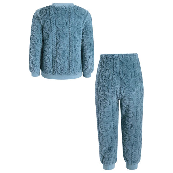 Kids Set Warm Pajamas Stand Collar Sleepwear Long Sleeve Nightwear Sleep Fancy