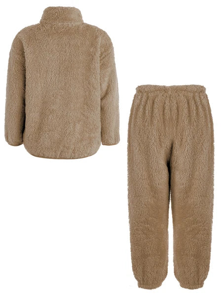 Kids Boys Girls Outfits Warm Homewear Flannel Pajama Set Clothing Sleepwear