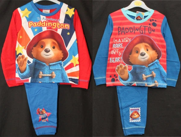 PADDINGTON BEAR Boy's Pyjamas /Blue & Red PADDINGTON PJs Sizes 18 Months-5 Years