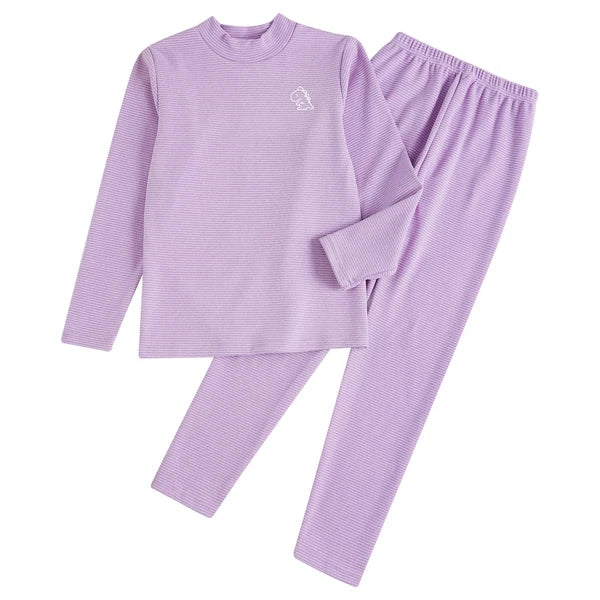 Kids Boys Girls Thermals Sets Pajamas T-shirt And Tights Suit Warm Active Home