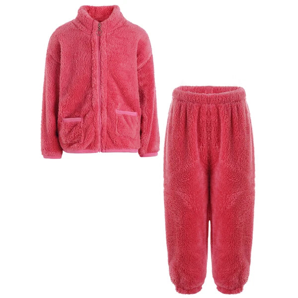 Kids Boys Girls Outfits Warm Homewear Flannel Pajama Set Clothing Sleepwear