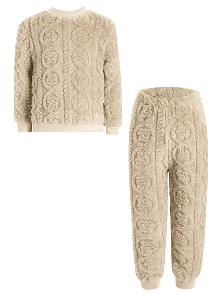 Kids Set Warm Pajamas Stand Collar Sleepwear Long Sleeve Nightwear Sleep Fancy