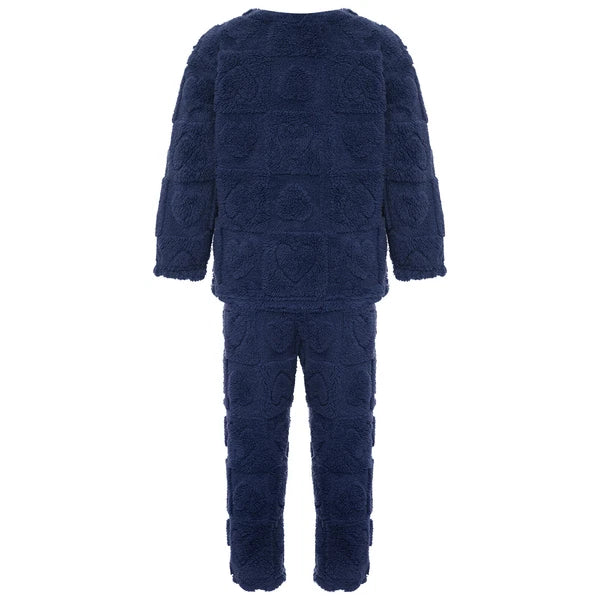 Kids Boys Girls Flannel Suit Unisex Children Pajamas Set Cute Tops With Pants