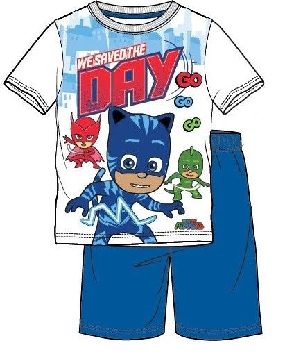 BOYS CHARACTER SHORT PYJAMAS 2PC NIGHT WEAR PJ SETS OFFICIAL 3-12 YEARS BNWT