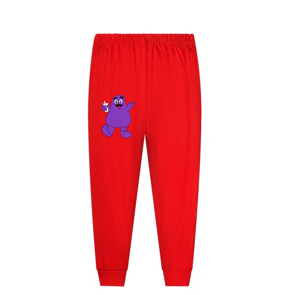 Children's Grimace Purple Print Fashionable Pajamas Casual Suit Daily Gift Hot-