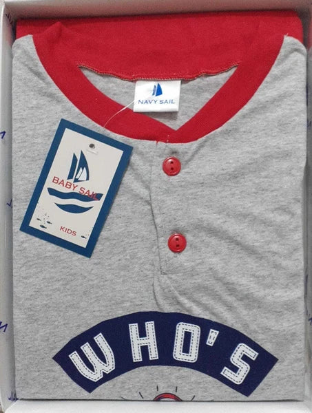 Child's pajamas nightwear long sleeve in cotton jersey Baby Sail