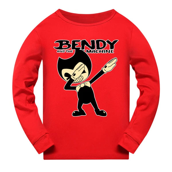 New Children's Bending and Ink Machine Pajama Top+Pants Set Birthday Gift