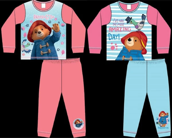 PADDINGTON BEAR Girl's Pyjamas / Pink & Blue PJs Sizes 18 Months - 5 Years