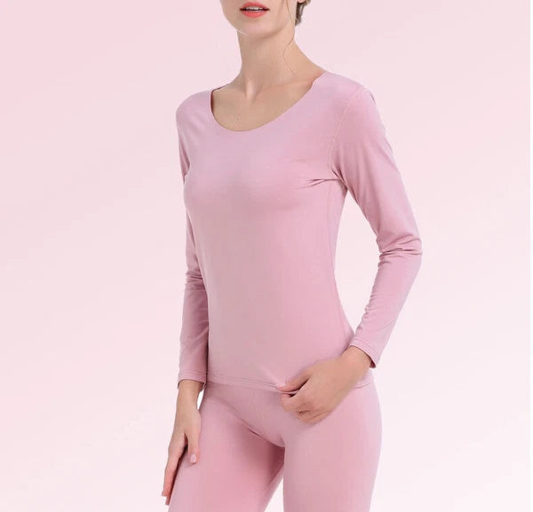 Women's Thermal Underwear Set Pyjama Long Johns Base Layer Top and Bottom Fleece