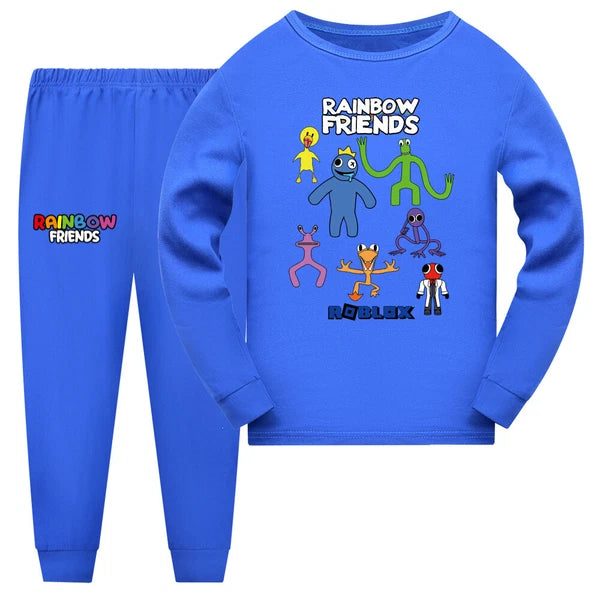 Children's Rainbow Friends Pajama Cotton Top+Pants Pajama Set Gift Birthday