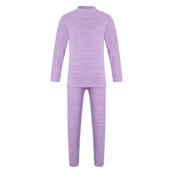 Girls Boys Pajamas Unisex Base Layer Suit Mock Neck Thermal Underwear Set Warm