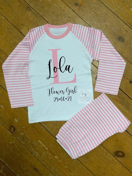 Personalised Children's Kids Flower girl Page Boy Pyjamas - Flower Girl Page Boy