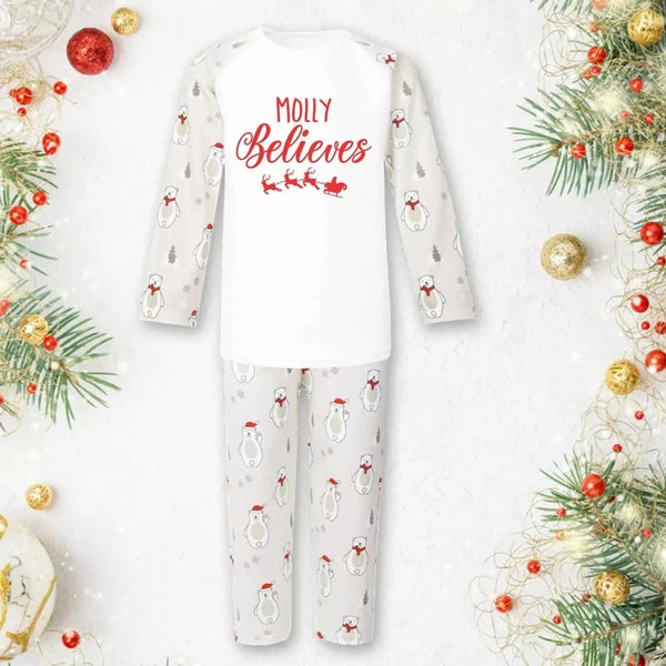 Personalised Christmas Pyjamas PJs Set  Eve Xmas Kids Children's