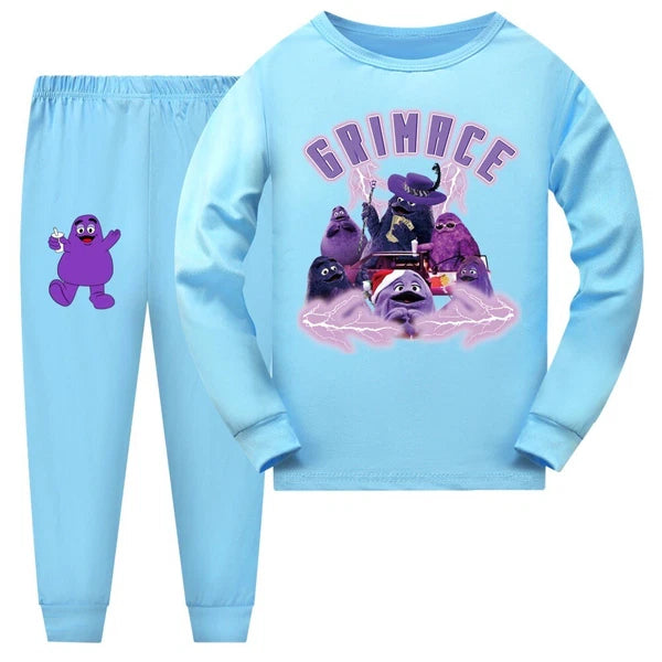 Children's Grimace Purple Print Fashionable Pajamas Casual Suit Daily Gift Hot