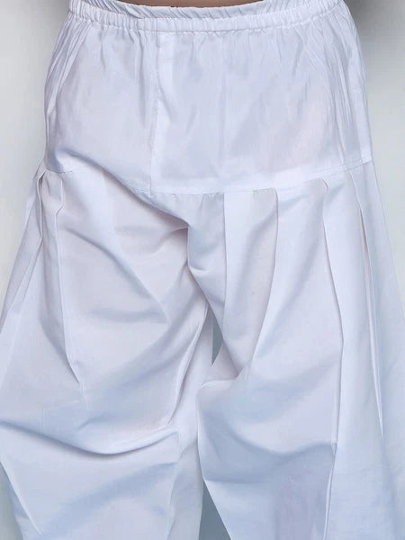 Kids Ethnic Mirror Work Cotton Kurta Pyjama Set/Party Wear Chikankari Kurta