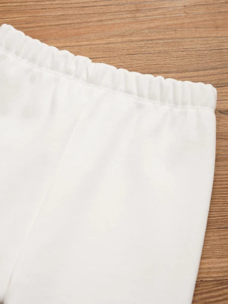 Kids Girl's Pajamas Set Training Sleepwear Round Neck Pullover And Pantyhose