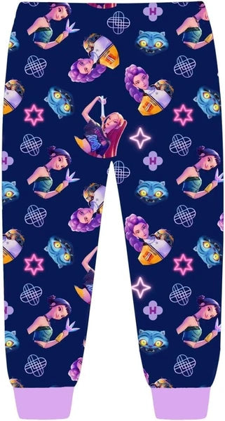 Kids Girls KPop Demon Hunters Cartoon Graphics Printed Pajamas Set Sleepwear