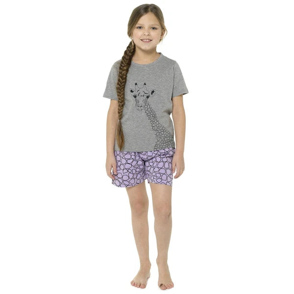 Girls Pyjamas Kids Cotton Short Sleeve Summer Pyjama Set PJs