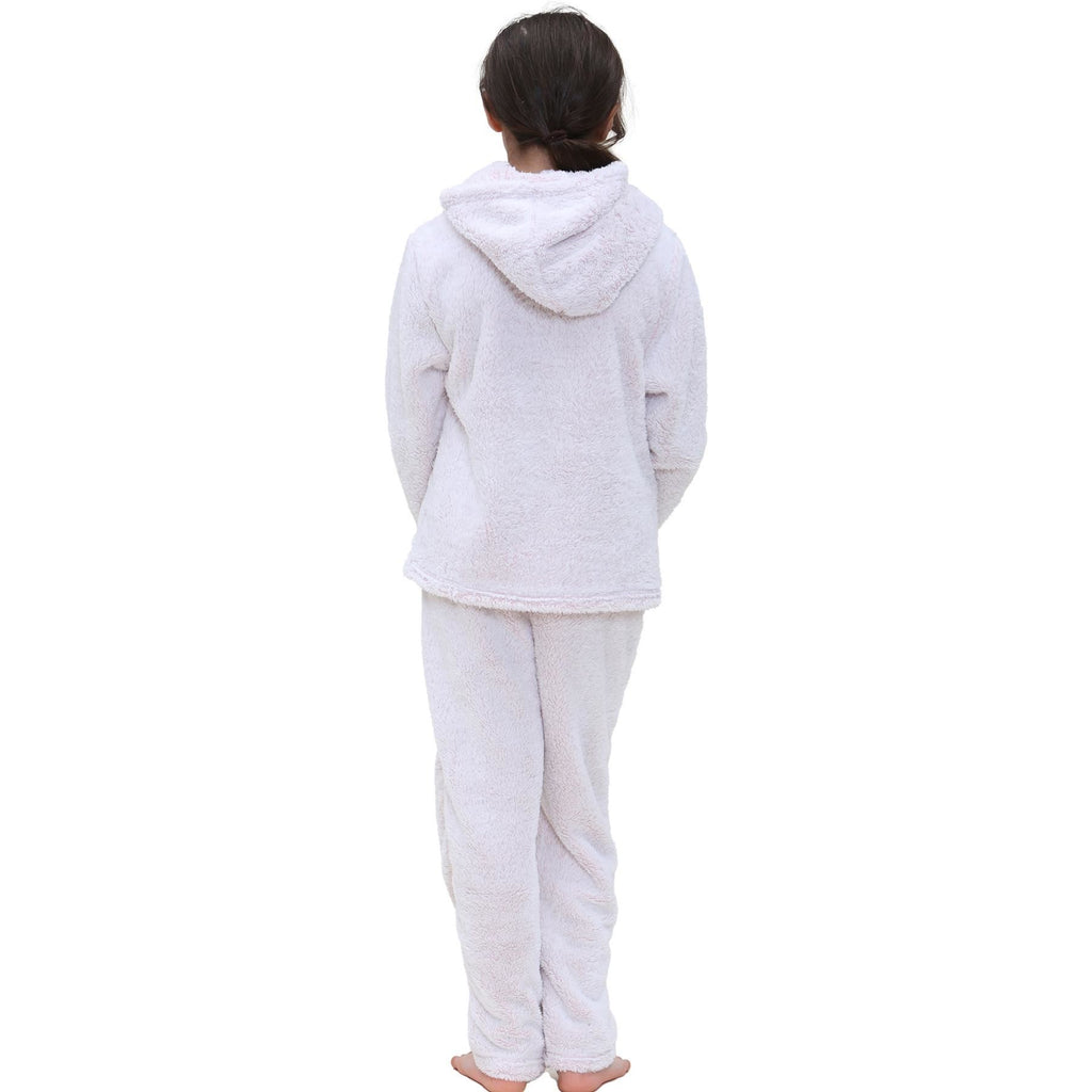Kids Boys Girls Plain Pyjama Extra Soft Loungewear Flannel Fleece PJS Outfit Set