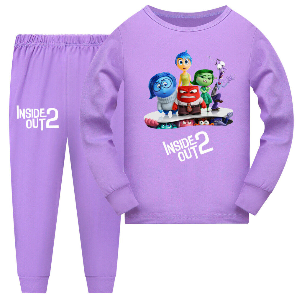 Inside Out2 Pyjamas Loungewear Sleepwear Outfits Kids Girls Boys Long Sleeve-