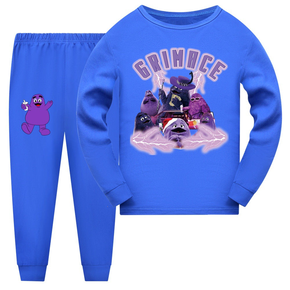 Children's Grimace Purple Print Fashionable Pajamas Casual Suit Daily Gift Hot-