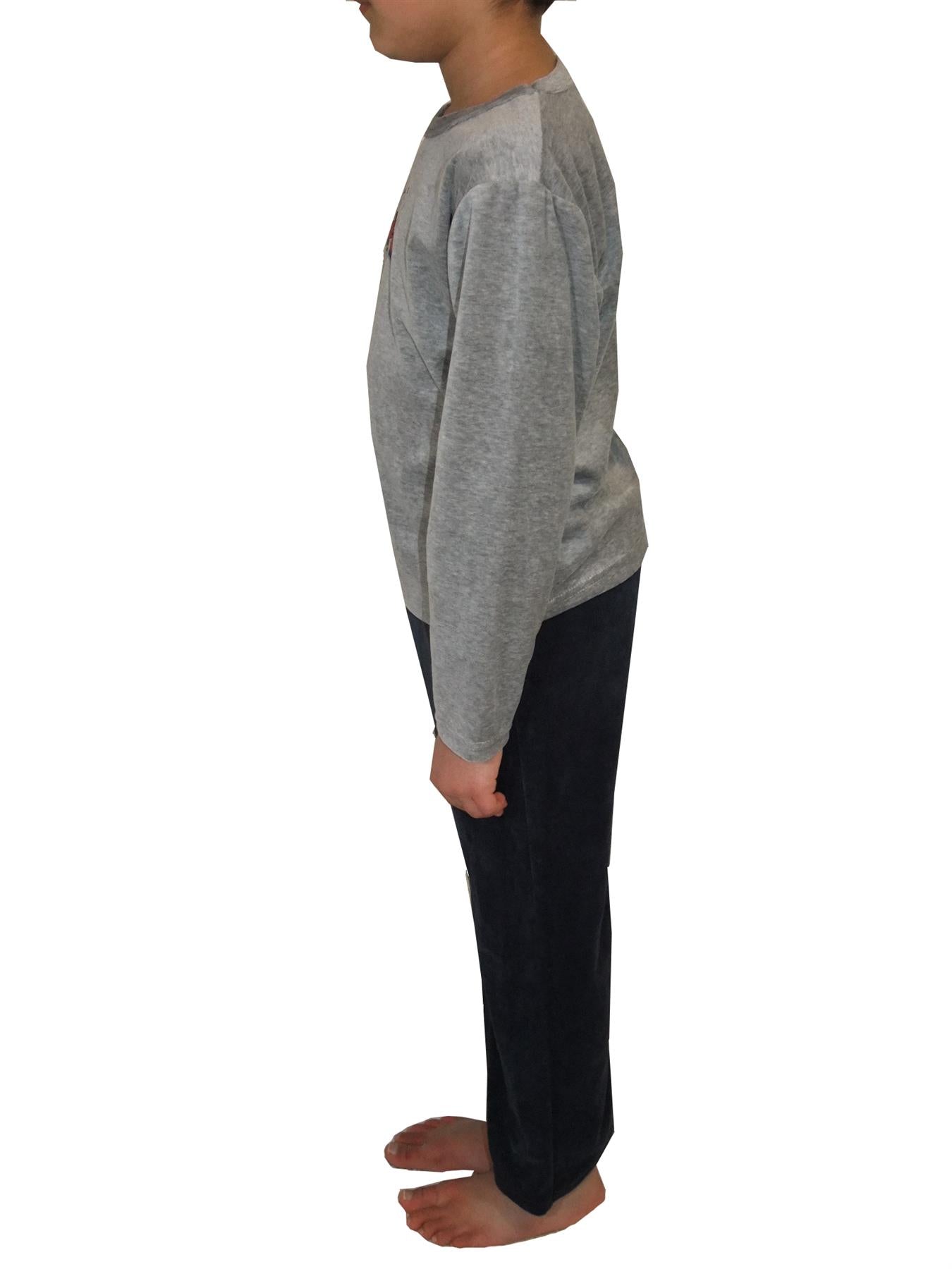 Boys Pyjama Set Velvet Soccer Motif Long Sleeve 2 to 10 Years Cosy PJ's