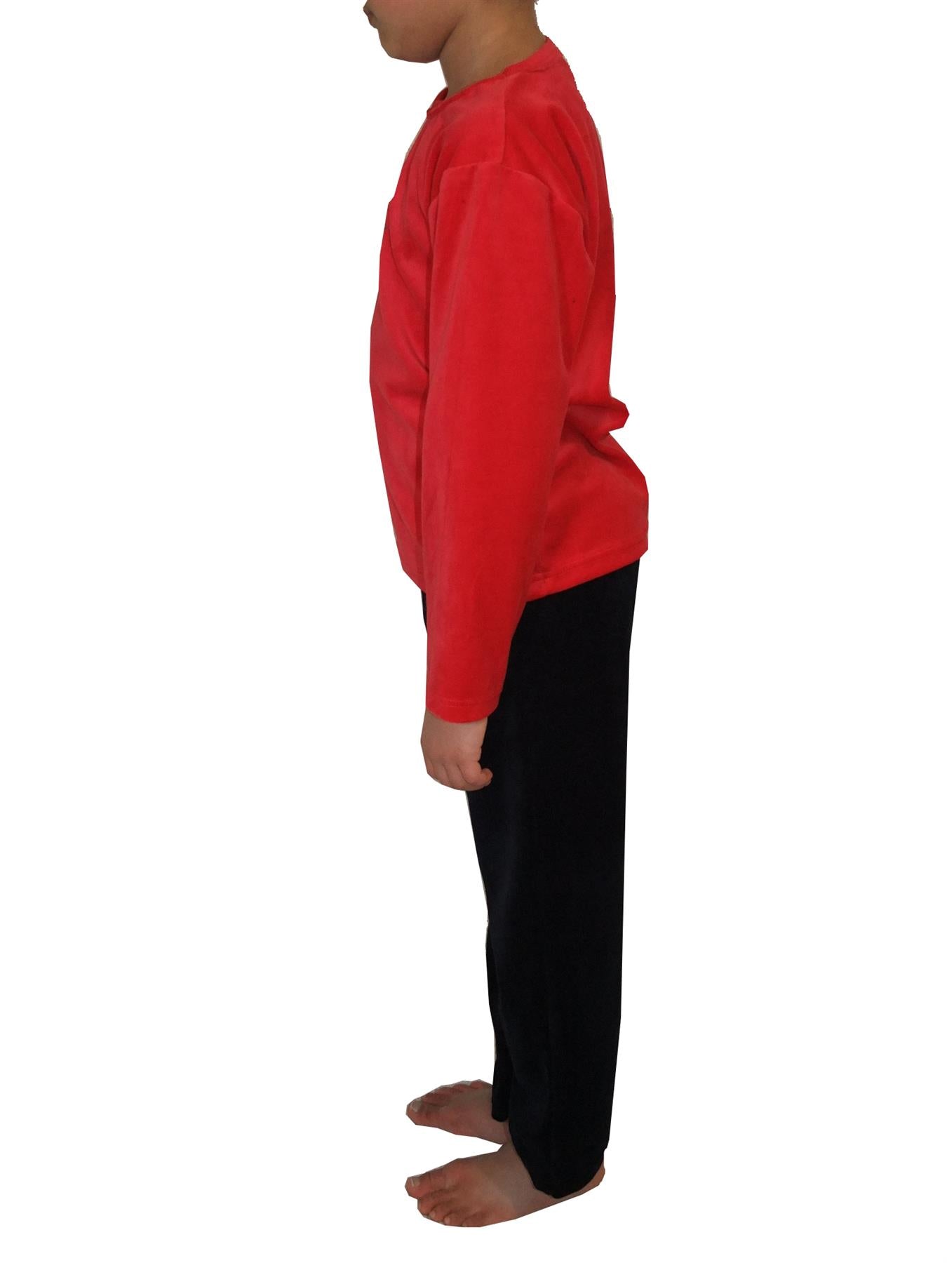 Boys Pyjama Set Velvet Soccer Motif Long Sleeve 2 to 10 Years Cosy PJ's