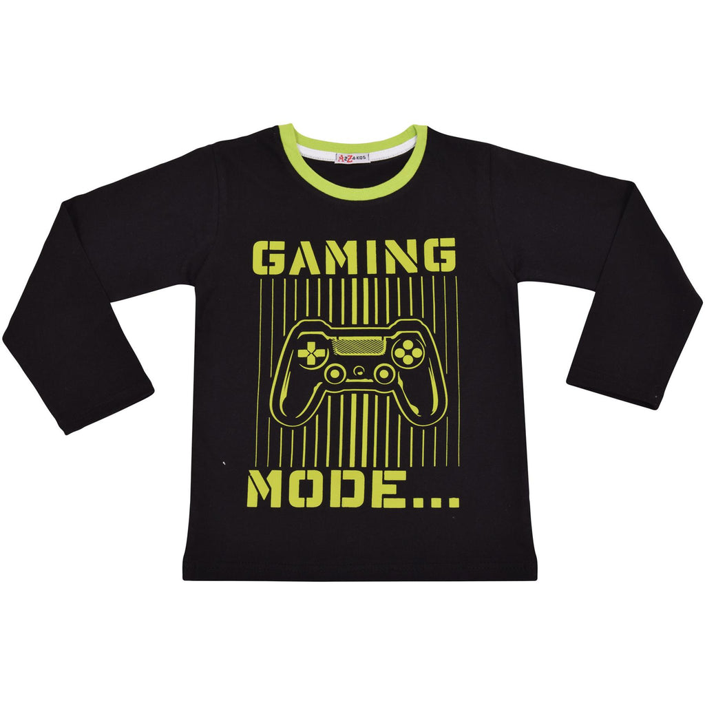 A2Z 4 Kids Gaming Mode Lime Pyjama Set Contrast T Shirt Sleepwear Pyjamas