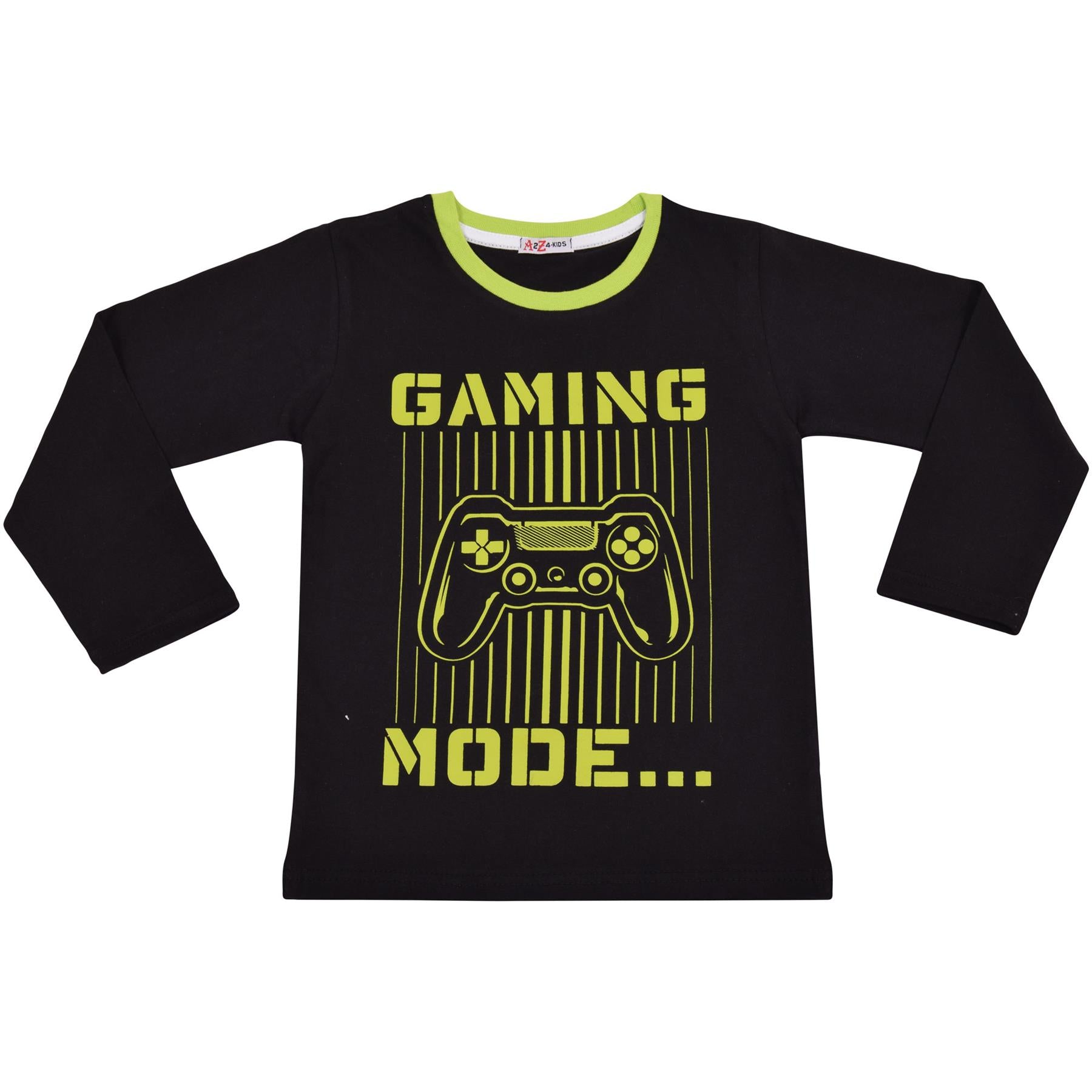 A2Z 4 Kids Gaming Mode Lime Pyjama Set Contrast T Shirt Sleepwear Pyjamas