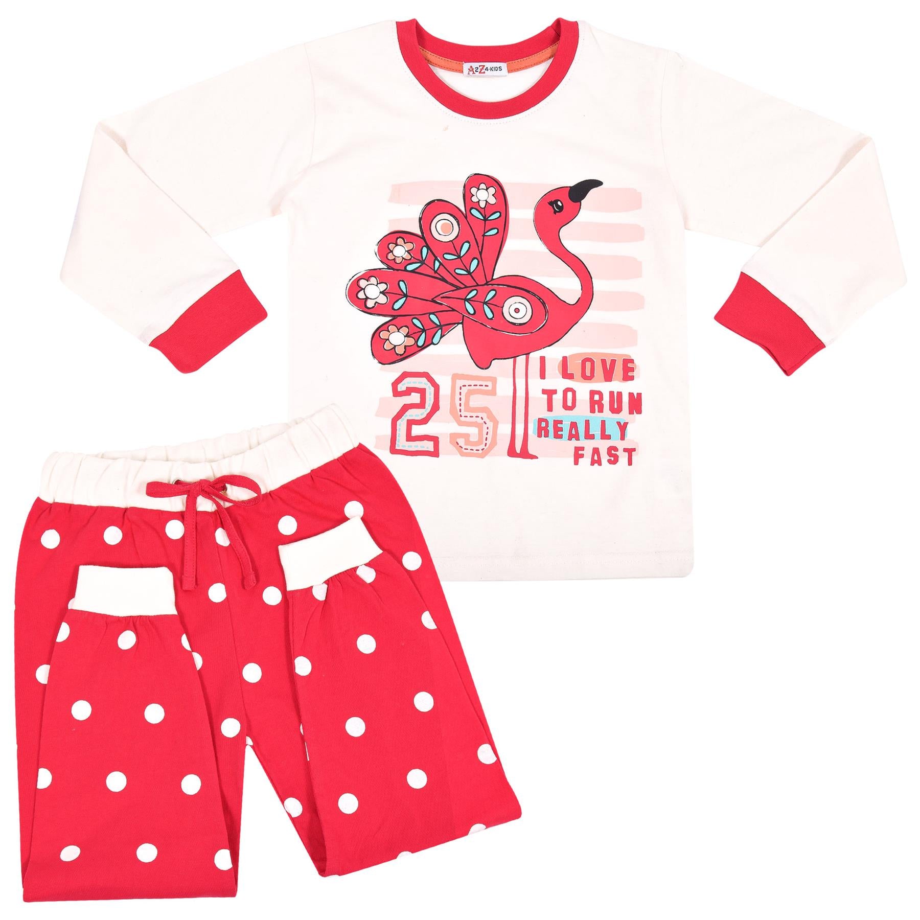 Kids Girls Flamingo Print Pyjamas Children PJs 2 Piece Cotton Set Nightwear 2-13