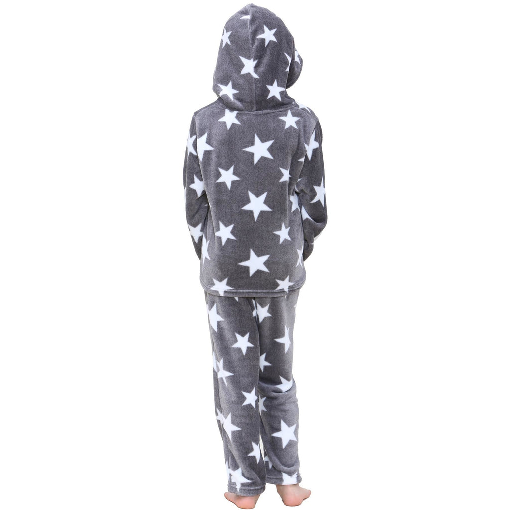 Kids Girls Stars Print Pyjama Extra Soft Loungewear Flannel Fleece PJS Set