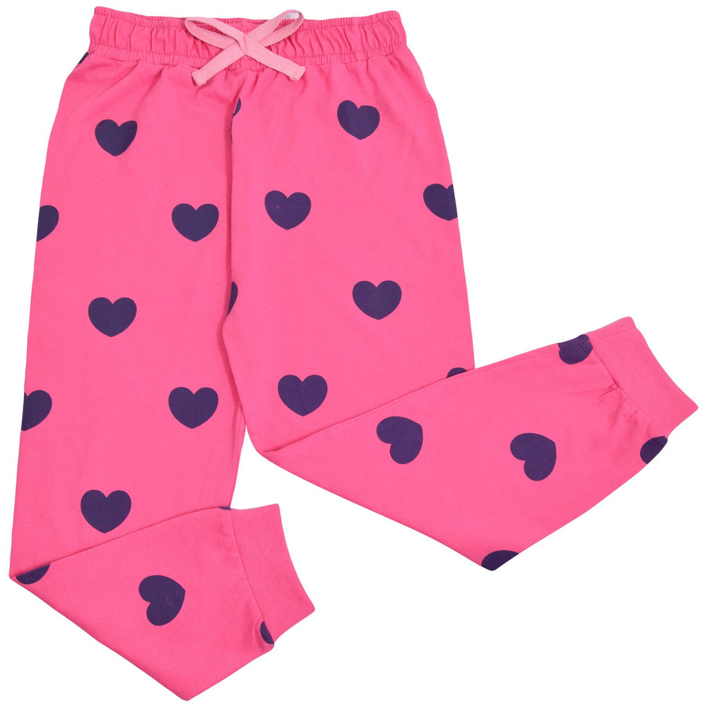 Kids Girls Hello Pyjamas Children Pink PJs 2 Piece Cotton Set Lounge Suit