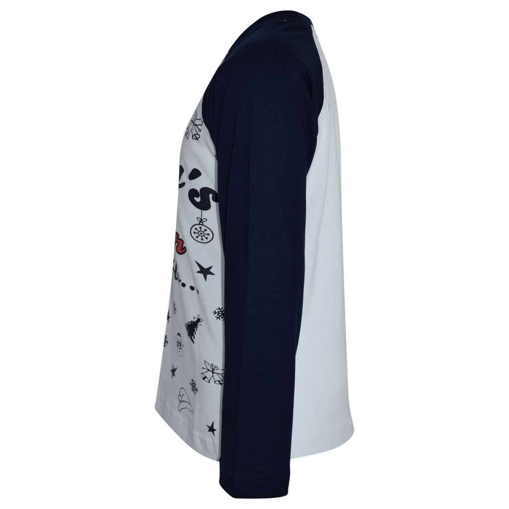 Kids Girls Boys PJs Santas Little Helper Stylish Color Cotrast Pajamas Set 5-13