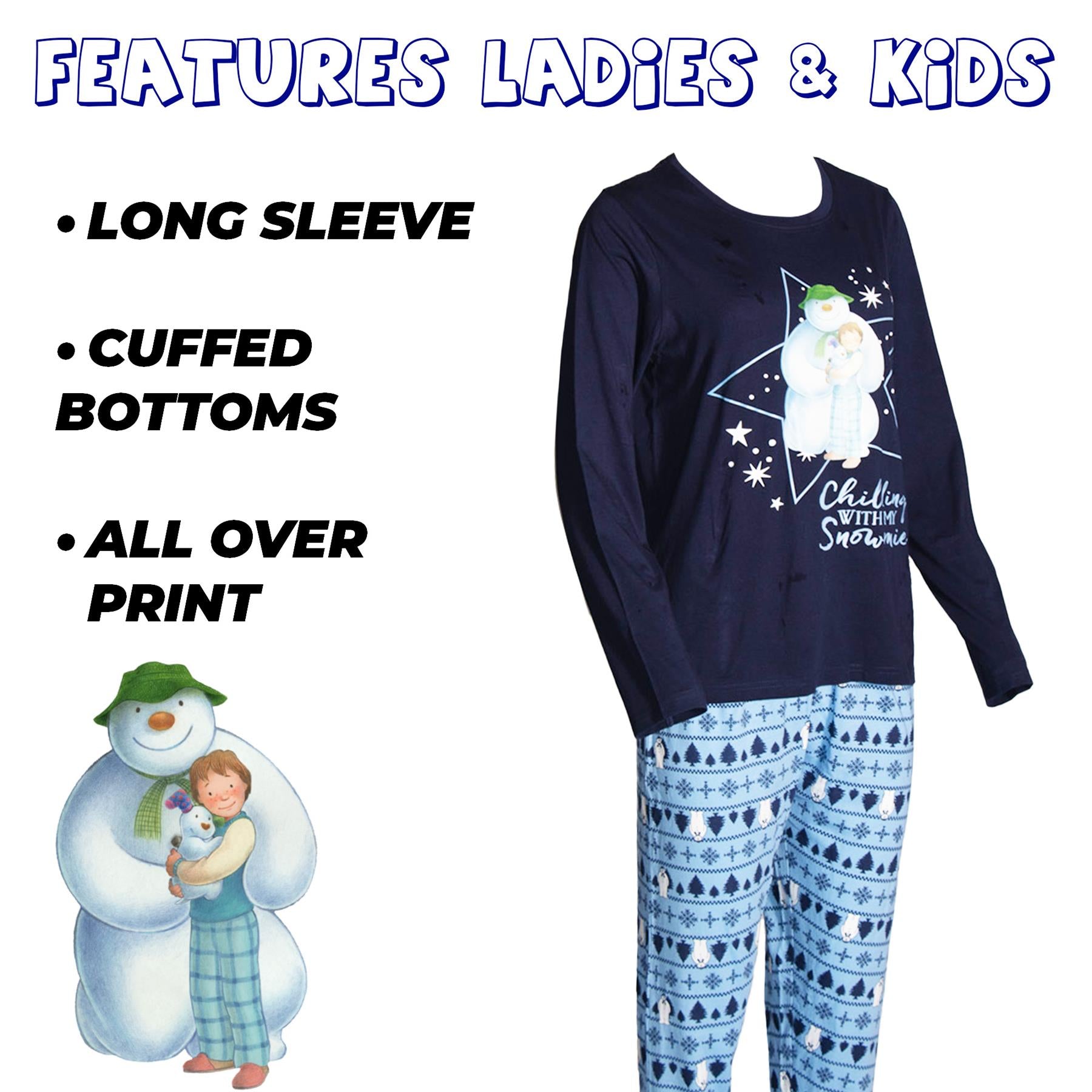 The Snowman & Snowdog Matching Family Christmas Pyjamas Dad Mum Child Xmas