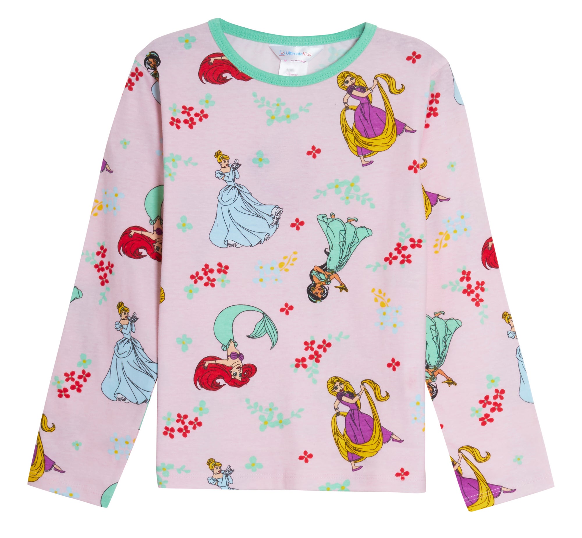Disney Princess Girls Pyjamas for Kids Full Length Pjs Set 100% Cotton Nightwear