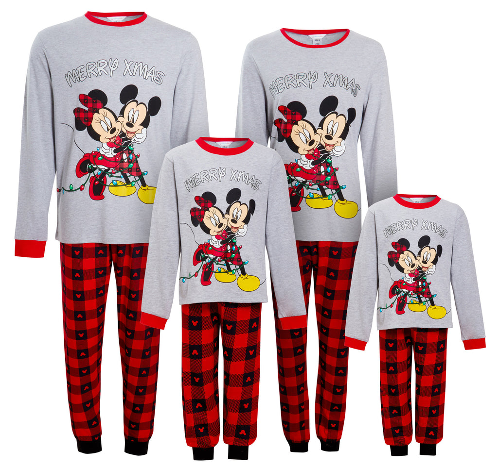 Mickey & Minnie Matching Family Christmas Pyjamas Disney Adults Kids Xmas Pjs