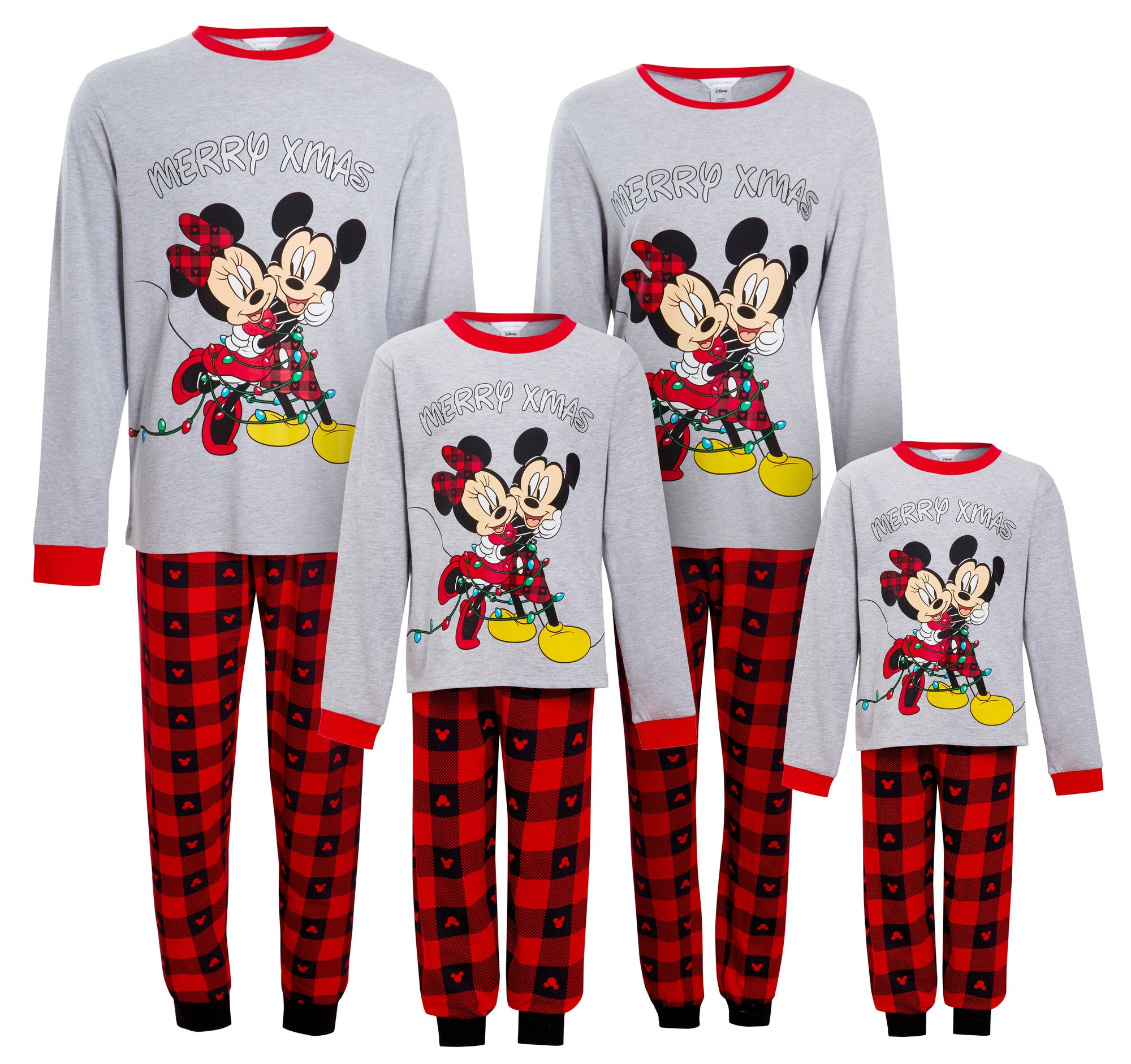 Mickey & Minnie Matching Family Christmas Pyjamas Disney Adults Kids Xmas Pjs