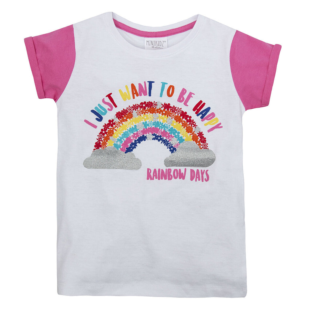 Kids Girls Shorty Pyjamas 2-3 3-4 4-5 Years Pyjama Set Rainbow Nightwear Summer