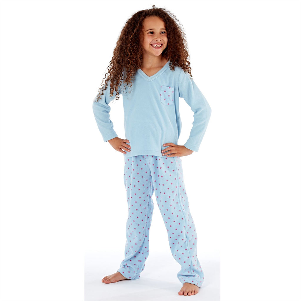 Girls Kids Fleece Pyjamas Check/Hearts Pyjama Set Childs PJs Age 9-13 Years