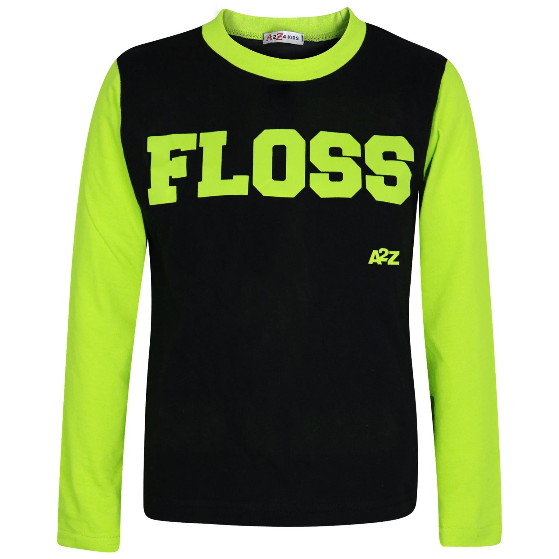 Kids Girls Boys Pyjamas Lime Trendy Floss A2Z Print Lounge Wear PJS Outfits Sets