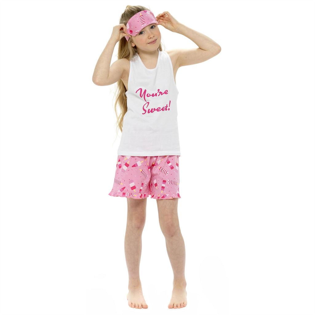 Girls Pyjamas Kids Cotton Short Sleeve Summer Pyjama Set PJs
