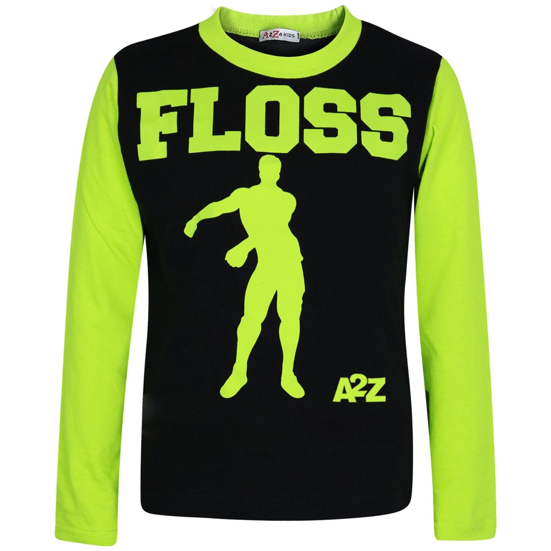 Kids Boys Girls Pyjamas Lime Trendy Floss A2Z Print Xmas Loungewear Outfit Sets