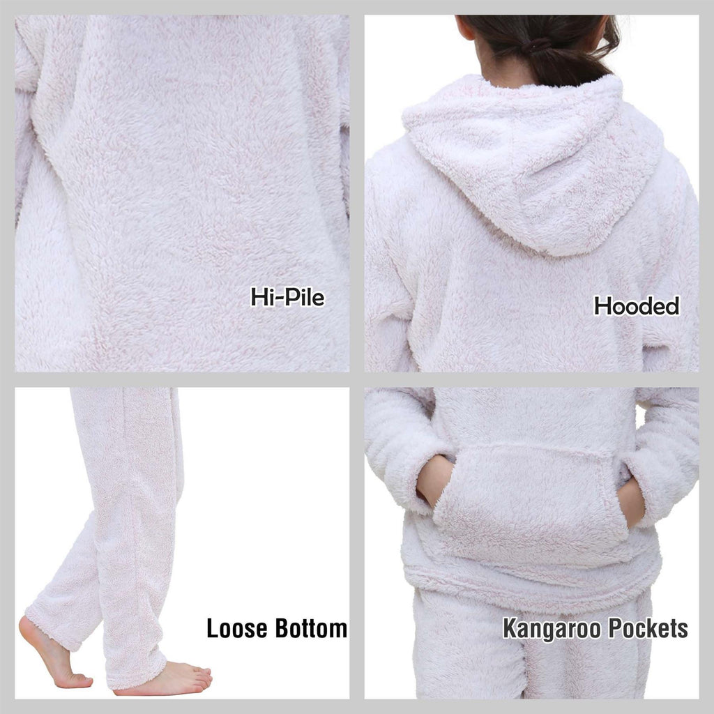 Kids Boys Girls Plain Pyjama Extra Soft Loungewear Flannel Fleece PJS Outfit Set