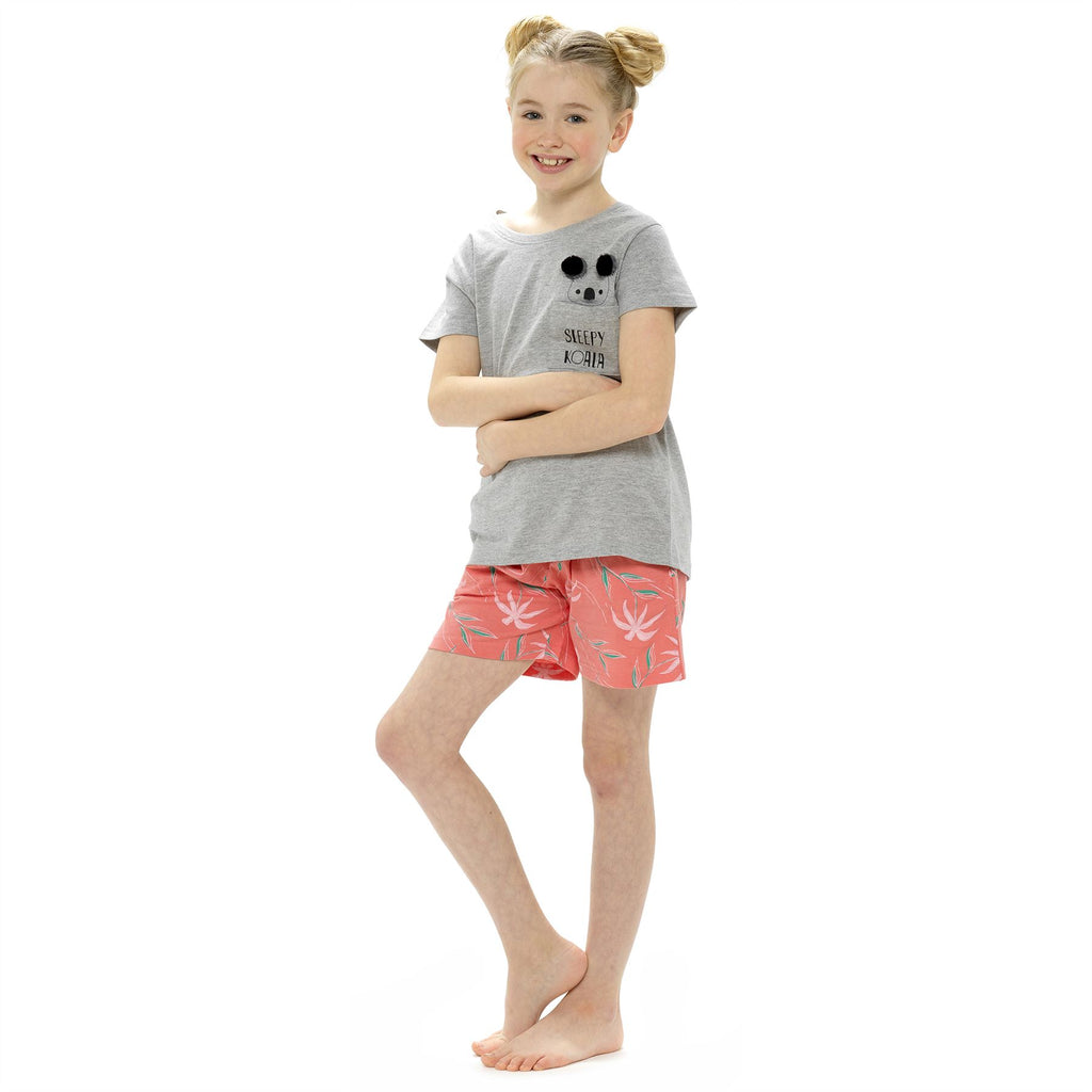 Girls Pyjamas Kids Cotton Short Sleeve Summer Pyjama Set PJs