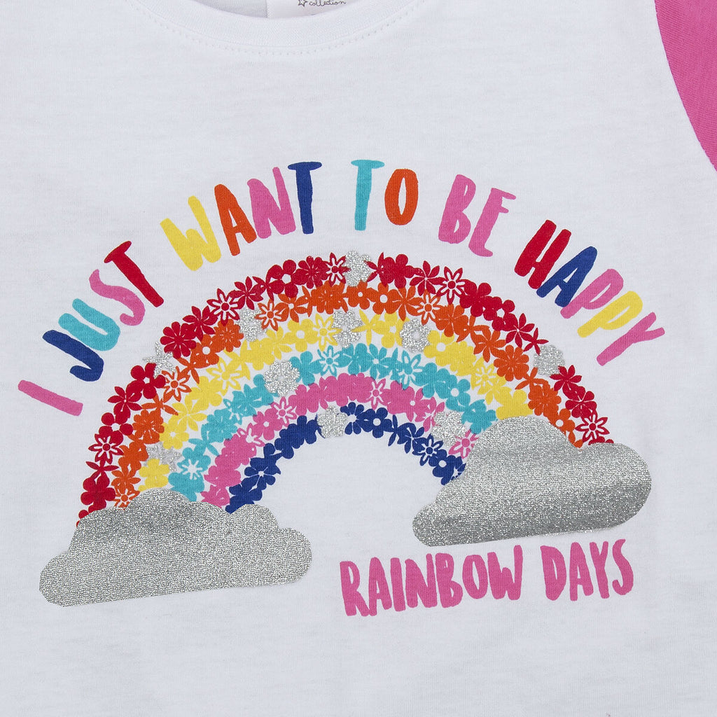 Kids Girls Shorty Pyjamas 2-3 3-4 4-5 Years Pyjama Set Rainbow Nightwear Summer