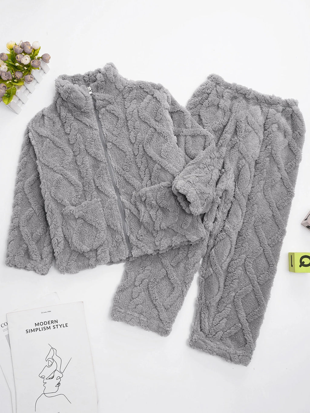 Unisex Kids Outfit Homewear Set Tops With Pants Pajamas Long Sleeve Loungewear