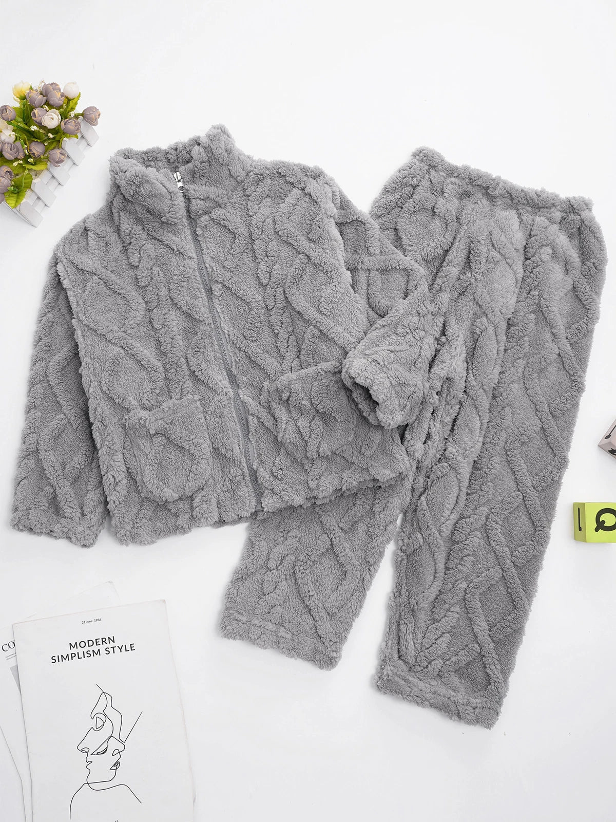 Unisex Kids Outfit Homewear Set Tops With Pants Pajamas Long Sleeve Loungewear